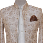 Open Front Sequin Embroidered Prince Coat For Men 2