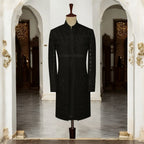 Open Front Jet Black Sherwani