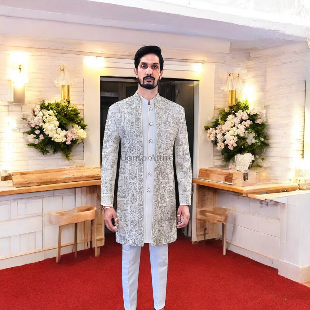 Open front Sherwani for mens