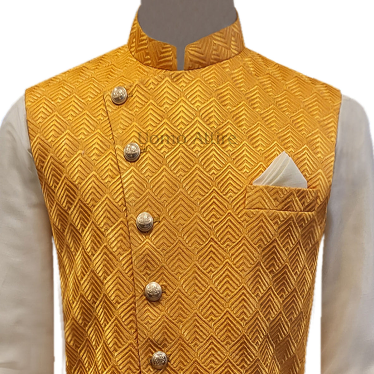 Pakistani Men's Waistcoat for Mehndi With Kurta Pajama