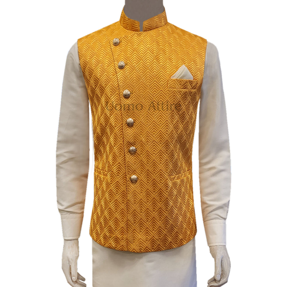 Pakistani Men's Waistcoat for Mehndi With Kurta Pajama