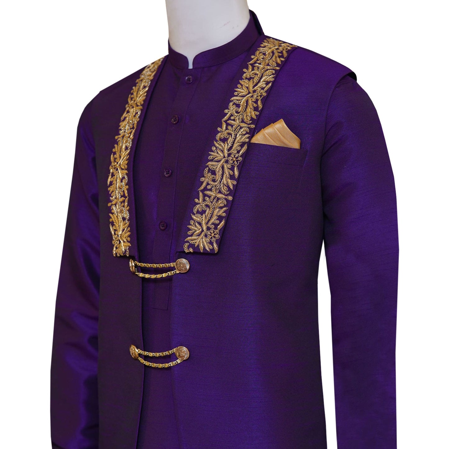 
                  
                    Plum color waistcoat with same kurta pajama | Waistcoat
                  
                