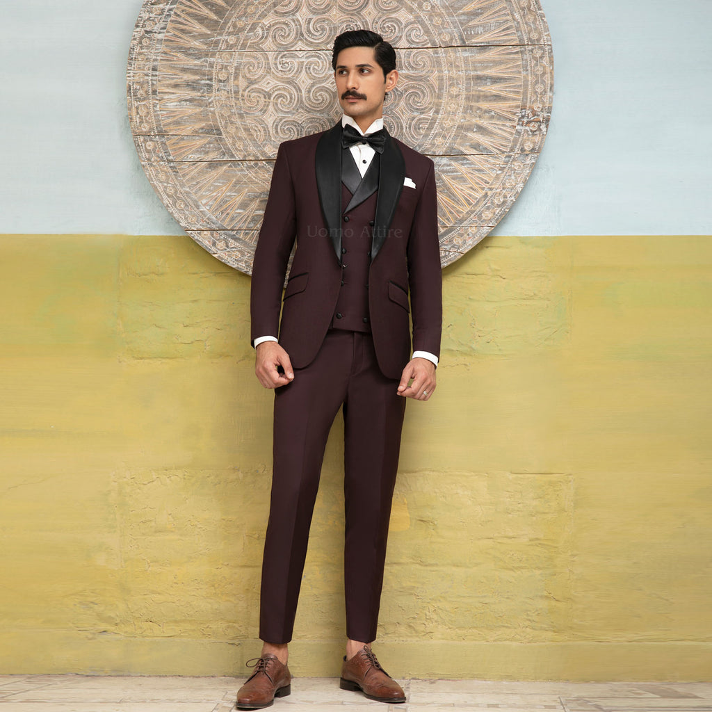 Premium Maroon Tuxedo Suit for Men