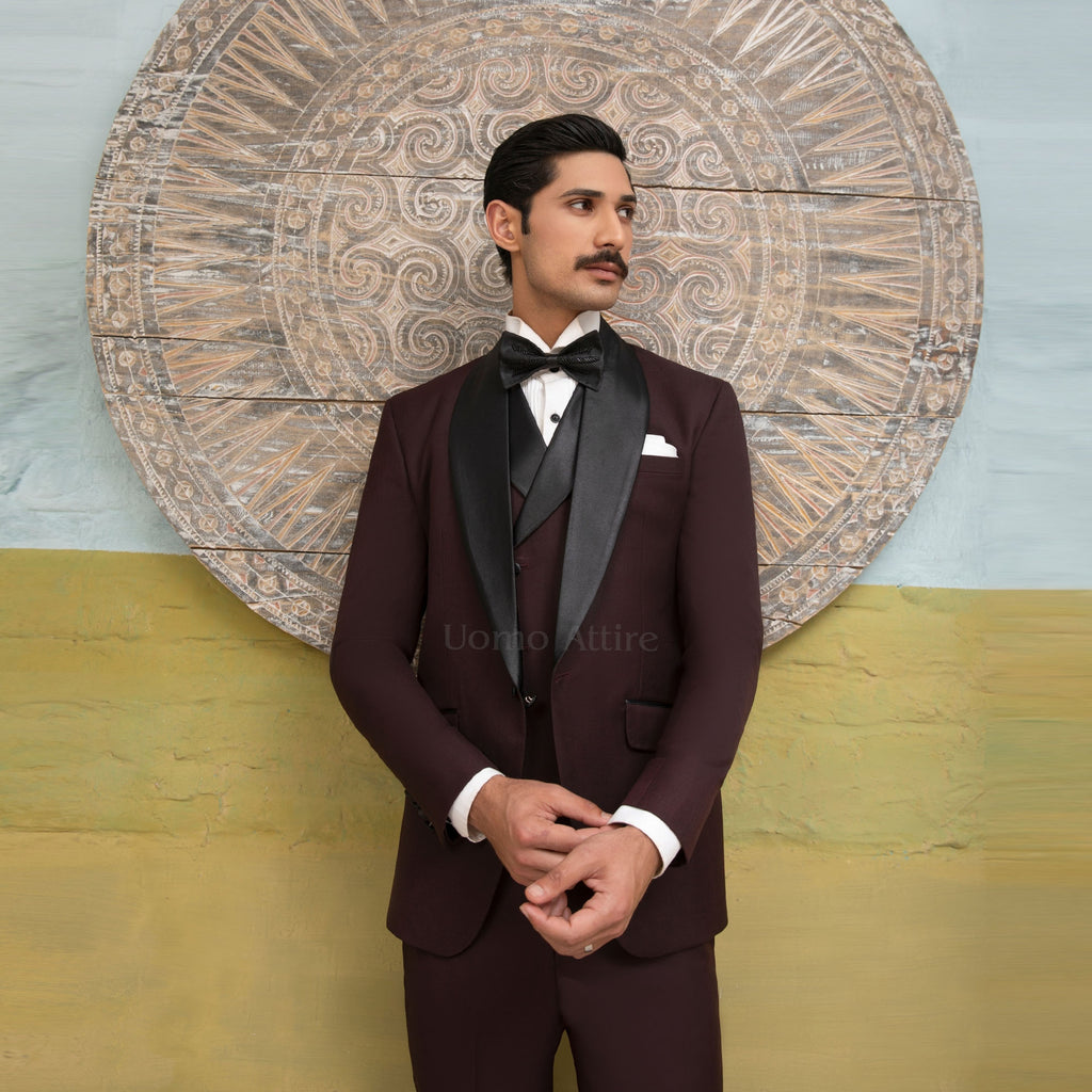 Premium Maroon Tuxedo Suit for Men