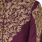 Premium quality fabric embellished maroon prince coat | Wedding Prince Coat for Groom 4