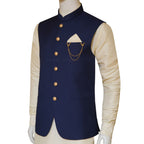 President blue color waistcoat for men 2, blue waistcoat for men