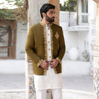 Perfect Blend of Tradition and Modernity with Our Custom-Made Olive Green Prince Coat