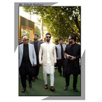 Ivory Embroidered Prince Coat for Men Worn By Our Client Mr. Zohaib