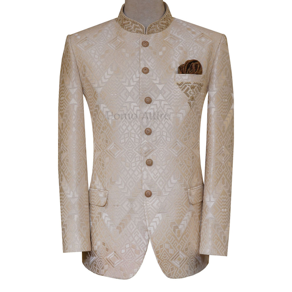 Prince Coat with Textured Self-Embossed Embellishments