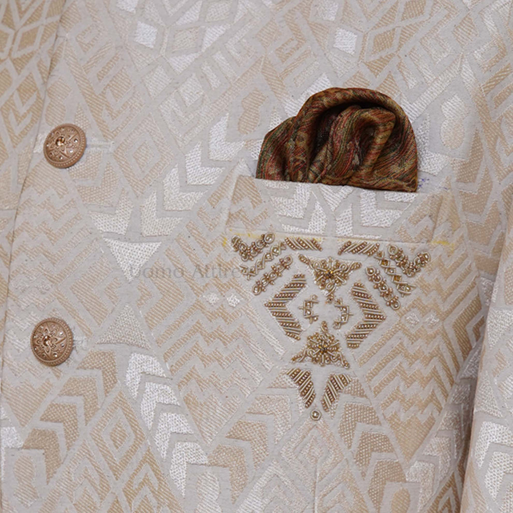 Prince Coat with Textured Self-Embossed Embellishments 4