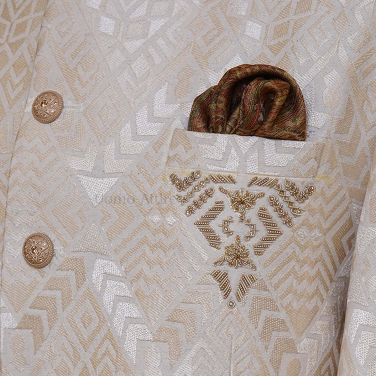 Prince Coat with Textured Self-Embossed Embellishments 4