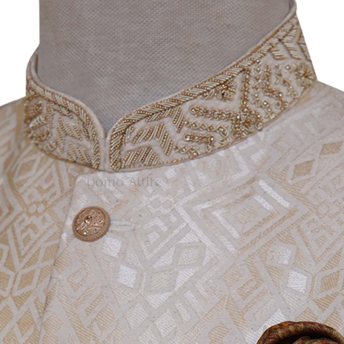 Prince Coat with Textured Self-Embossed Embellishments 3