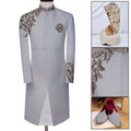 Pure Imported White Jamawar Wedding Sherwani for Groom
