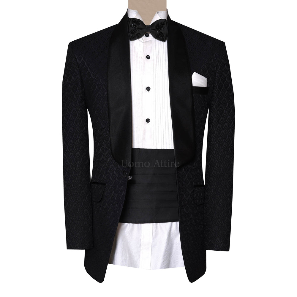  Pure Karandi Black Tuxedo Suit for men