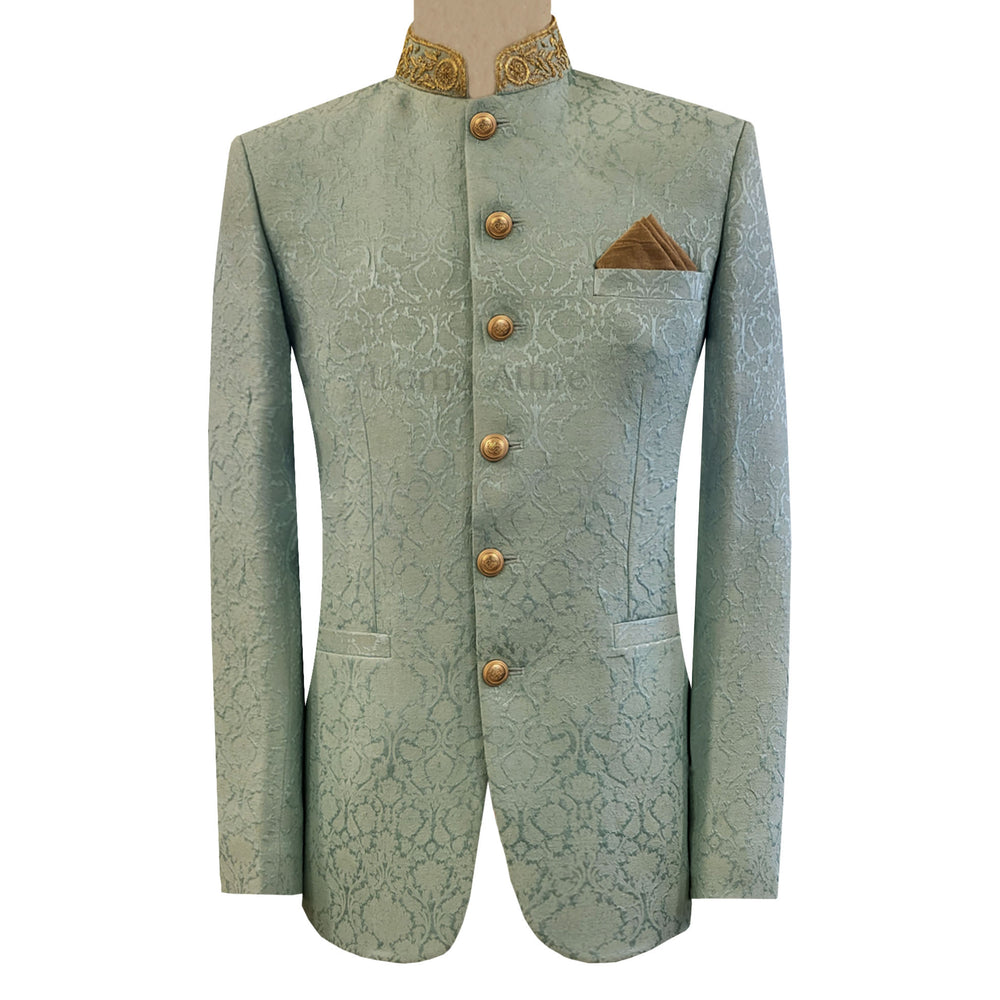 Pure karandi self design slim fit prince coat