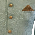 Pure karandi self design slim fit prince coat