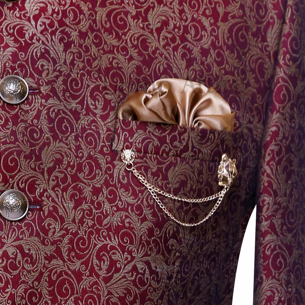 
                  
                    Pure soft karandi textured maroon prince coat design 2
                  
                
