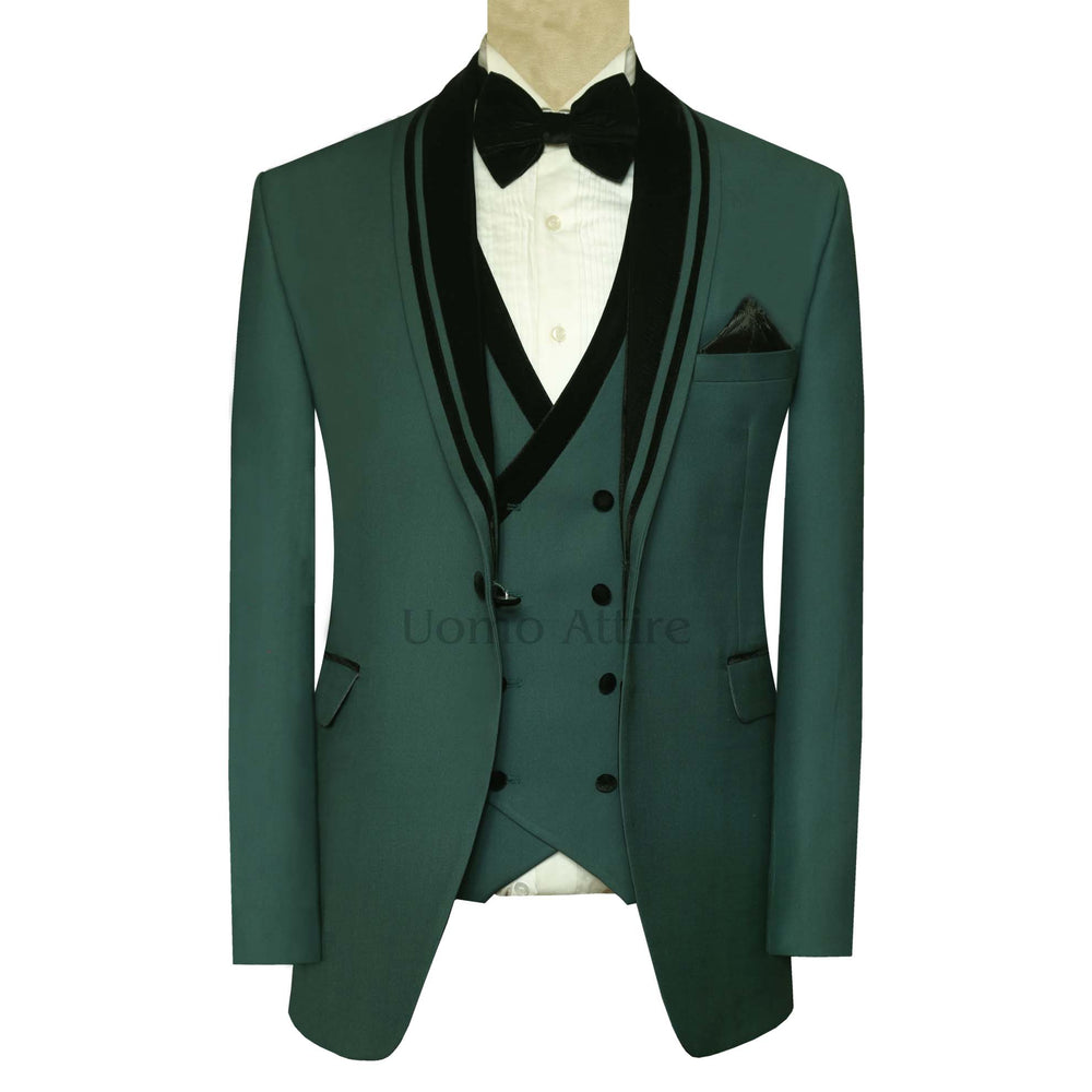 Royal Green Tuxedo 3-Piece Suit for Men