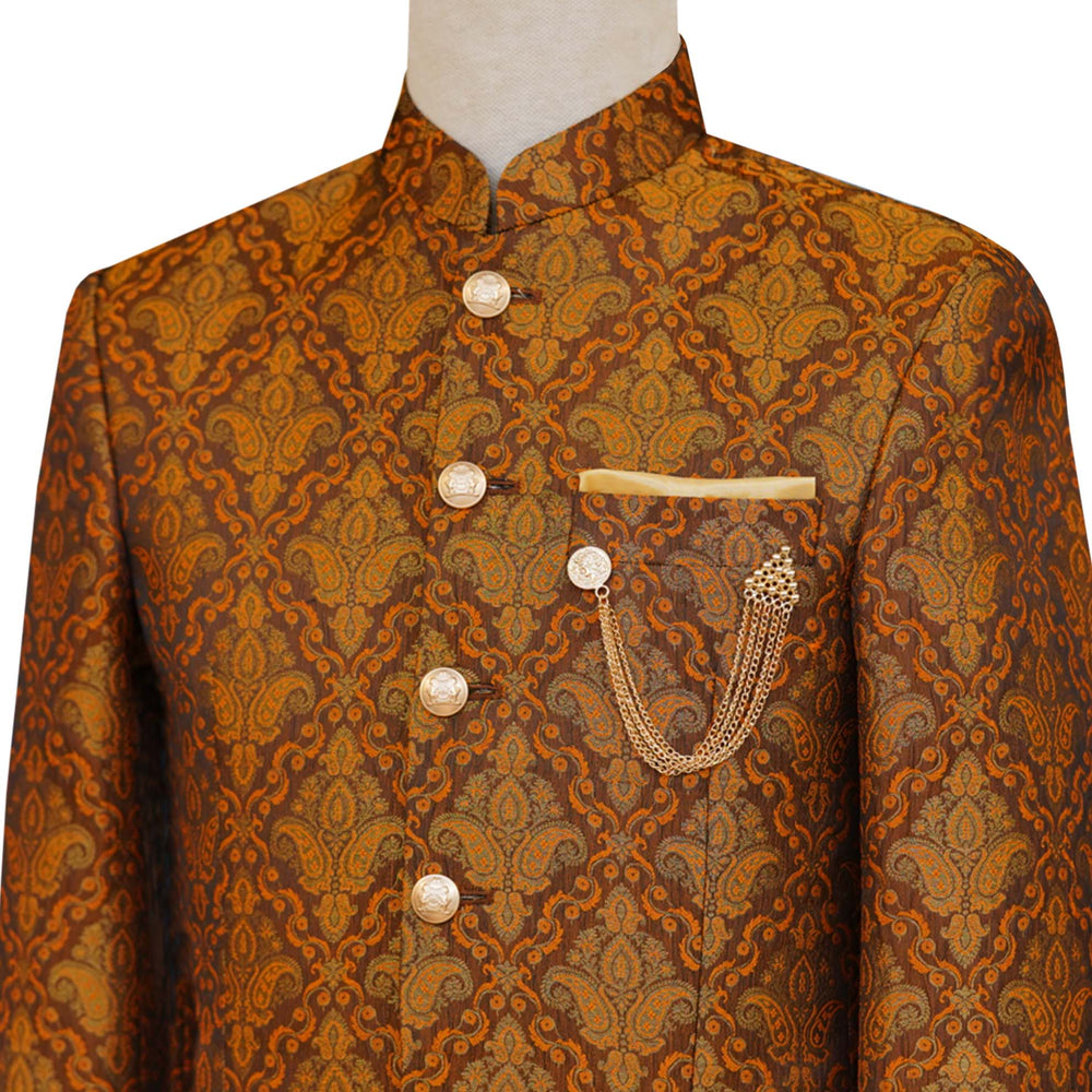 
                  
                    Rust Colored Slim Fit Prince Coat for a Colorful Event - Prince Coat
                  
                