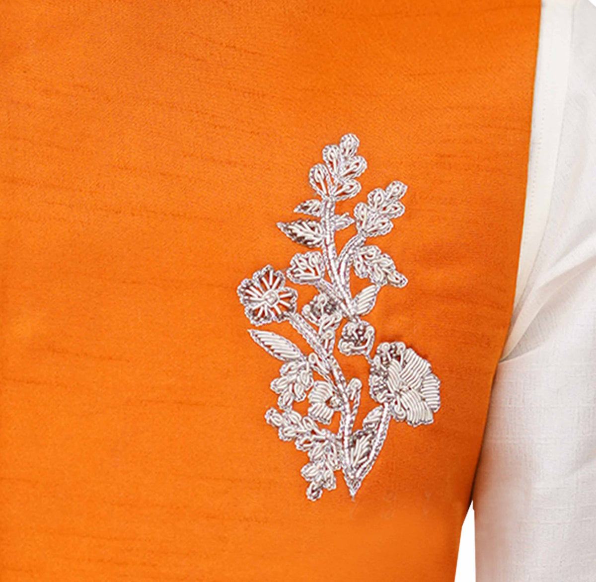 Rust color waistcoat with silver embellishments, waistcoat 2