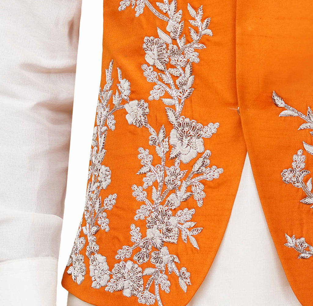 Rust color waistcoat with silver embellishments, waistcoat 3