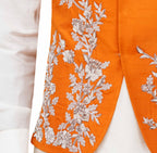 Rust color waistcoat with silver embellishments, waistcoat 3