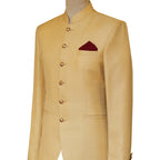 Self textured simple golden prince coat 2