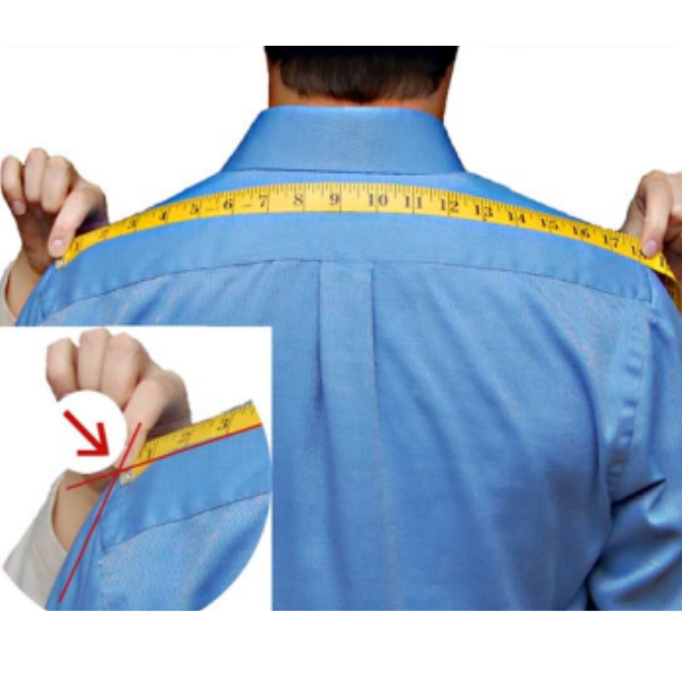 Measuring shoulder width across the back