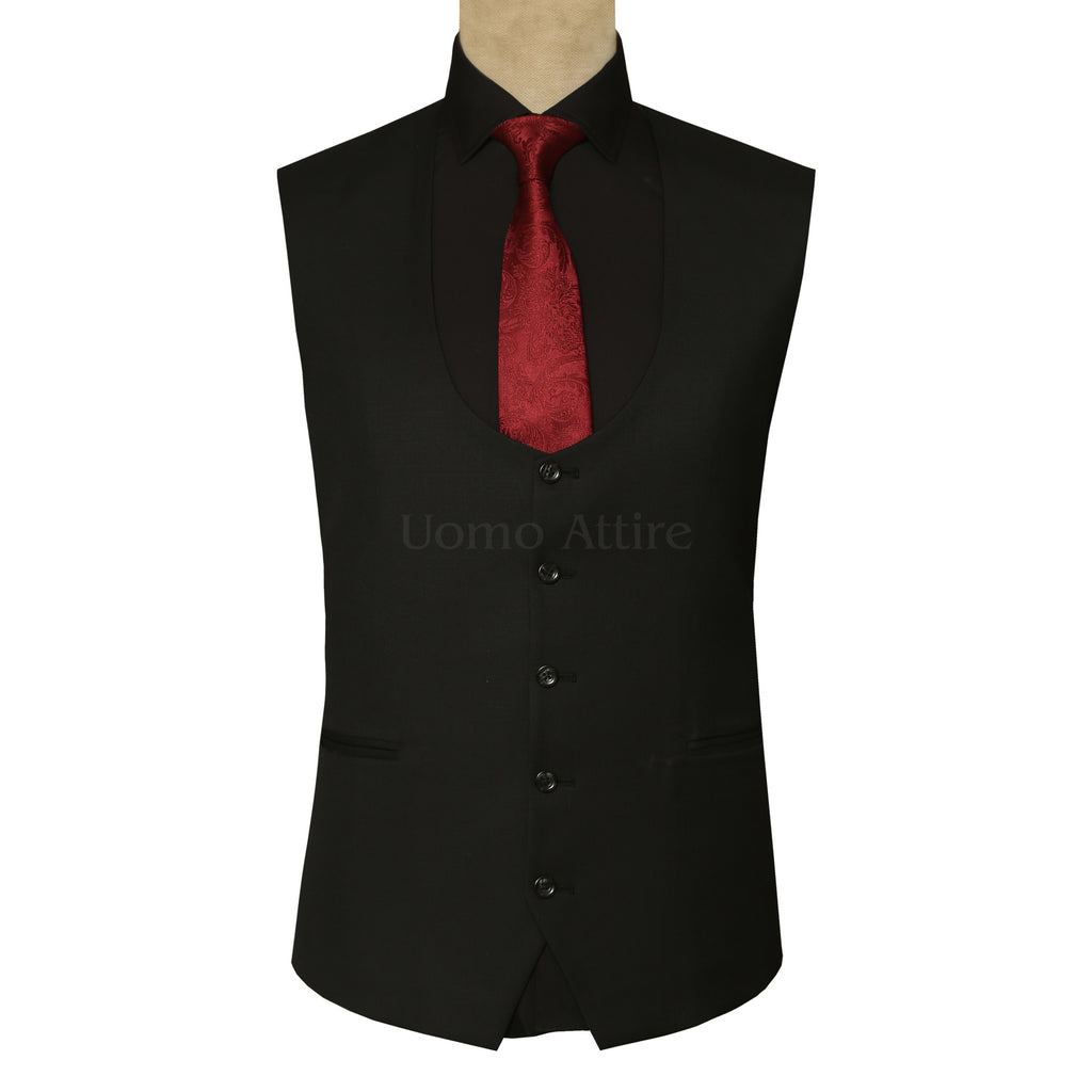 Black on Black Suit Vest