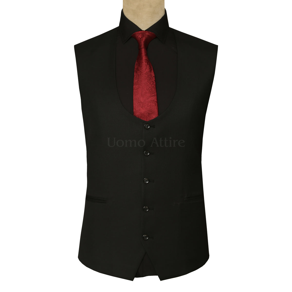 Black on Black Suit Vest