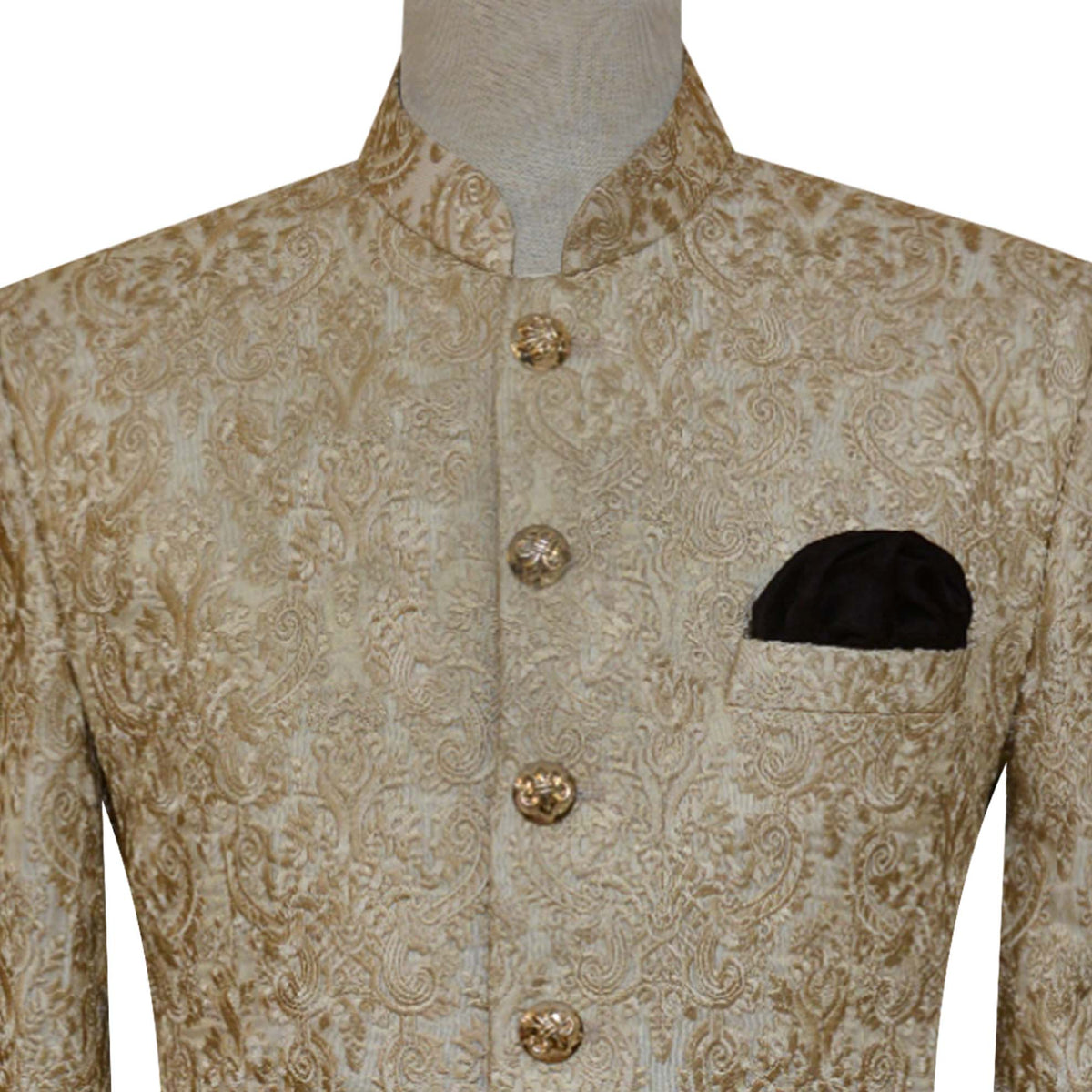 Simple fully embroidered prince coat