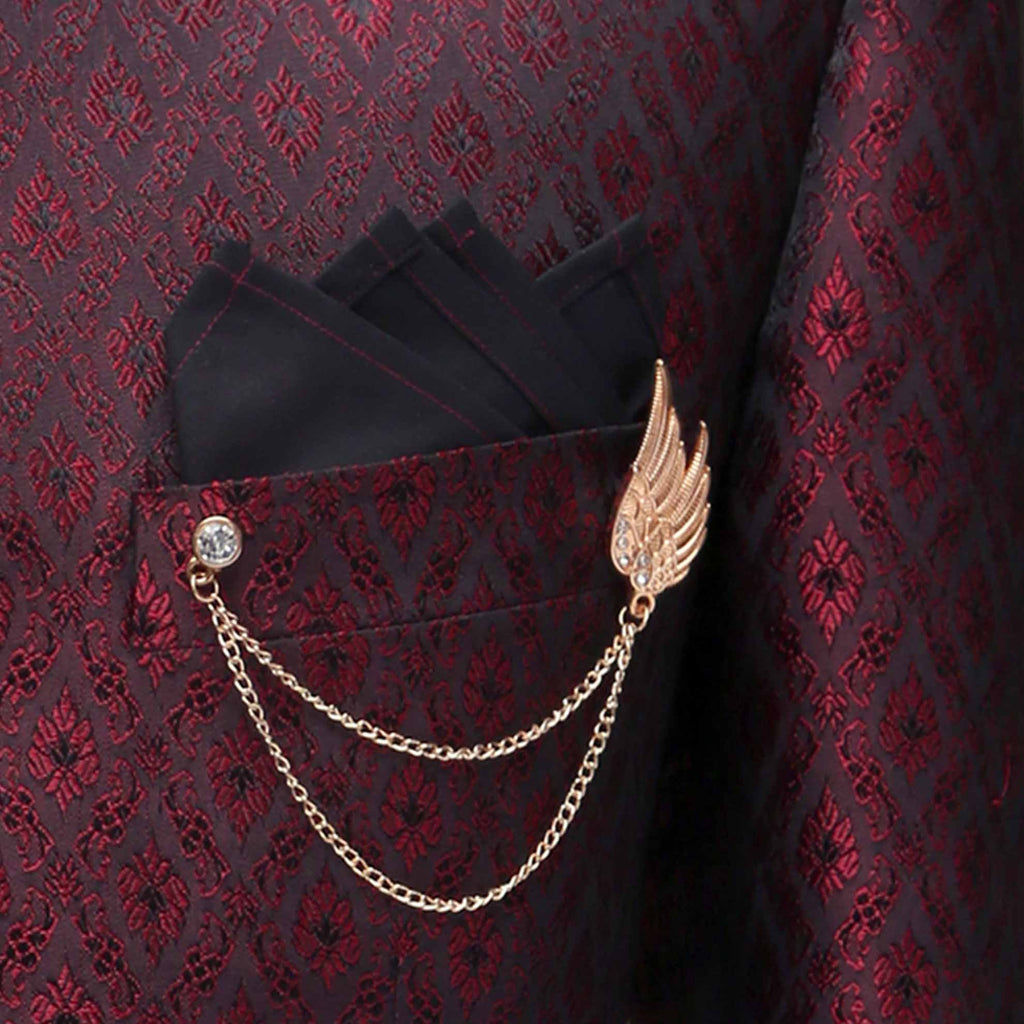 Slef textured jamawar maroon prince coat design 2