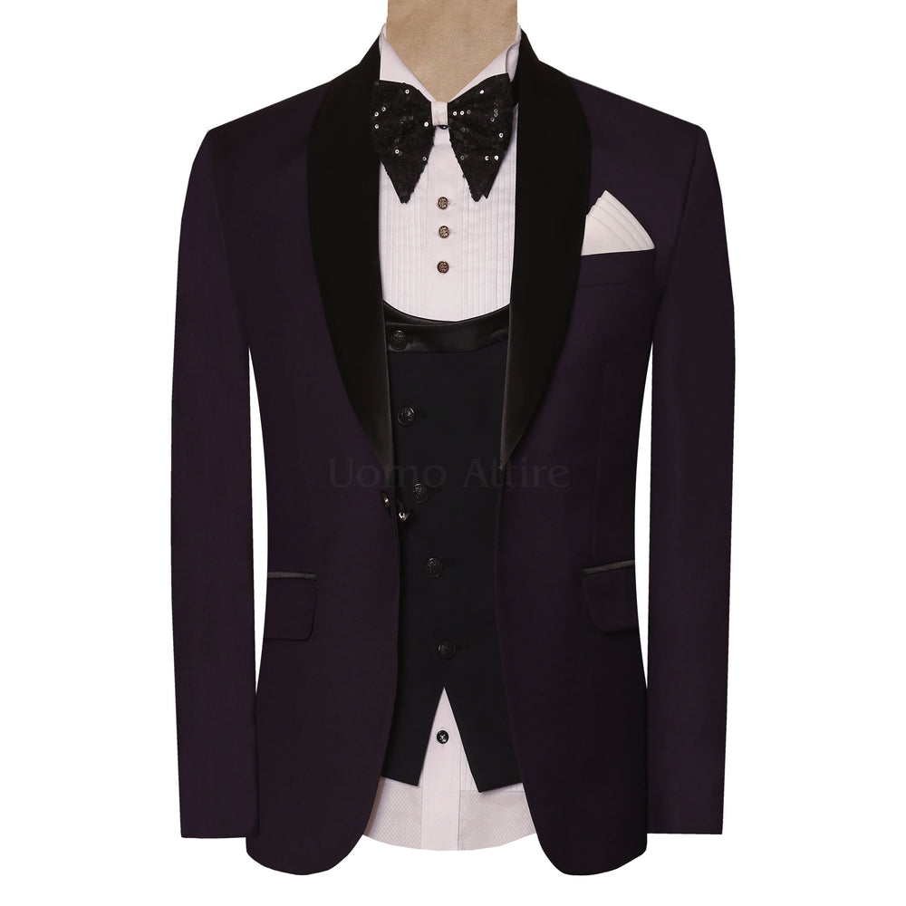 Slim Fit Italian Burgundy Tuxedo Suit for Men - Buy Burgrundy Suit Online in USA