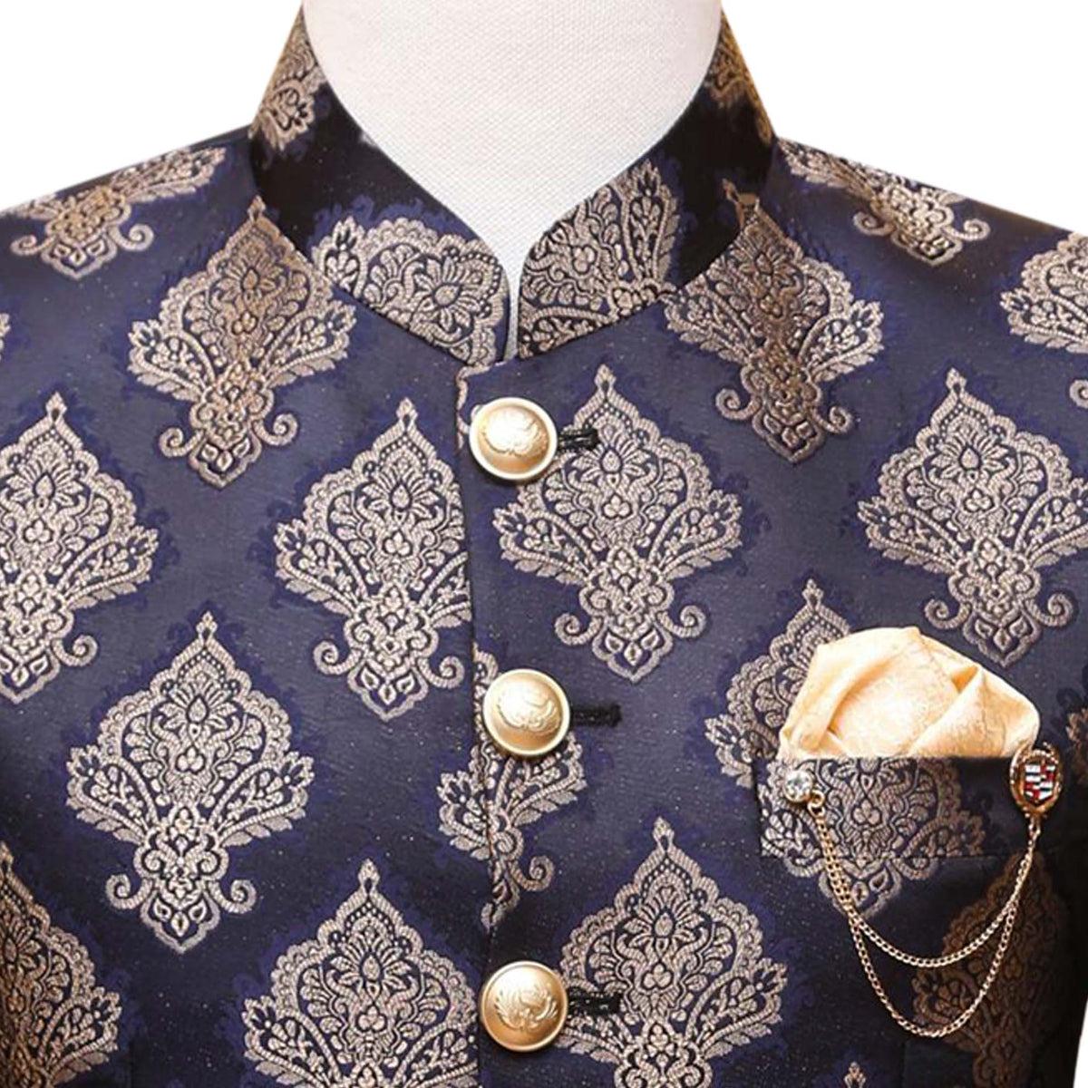 Slim fitted jamawar prince coat