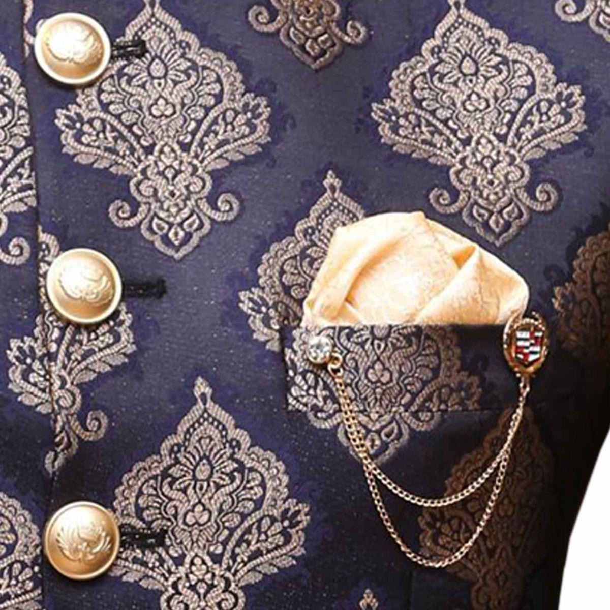 Slim fitted jamawar prince coat 2