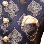 EXCLUSIVE NAVY BLUE JAMAWAR PRINCE COAT