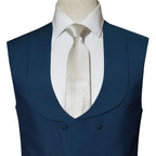 Su Misura midnight blue 100% woolen fabric three piece suit | Blue Suit for Men
