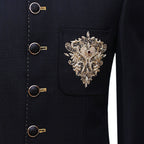 Tailormade imported jamawar black prince coat for smart look 2