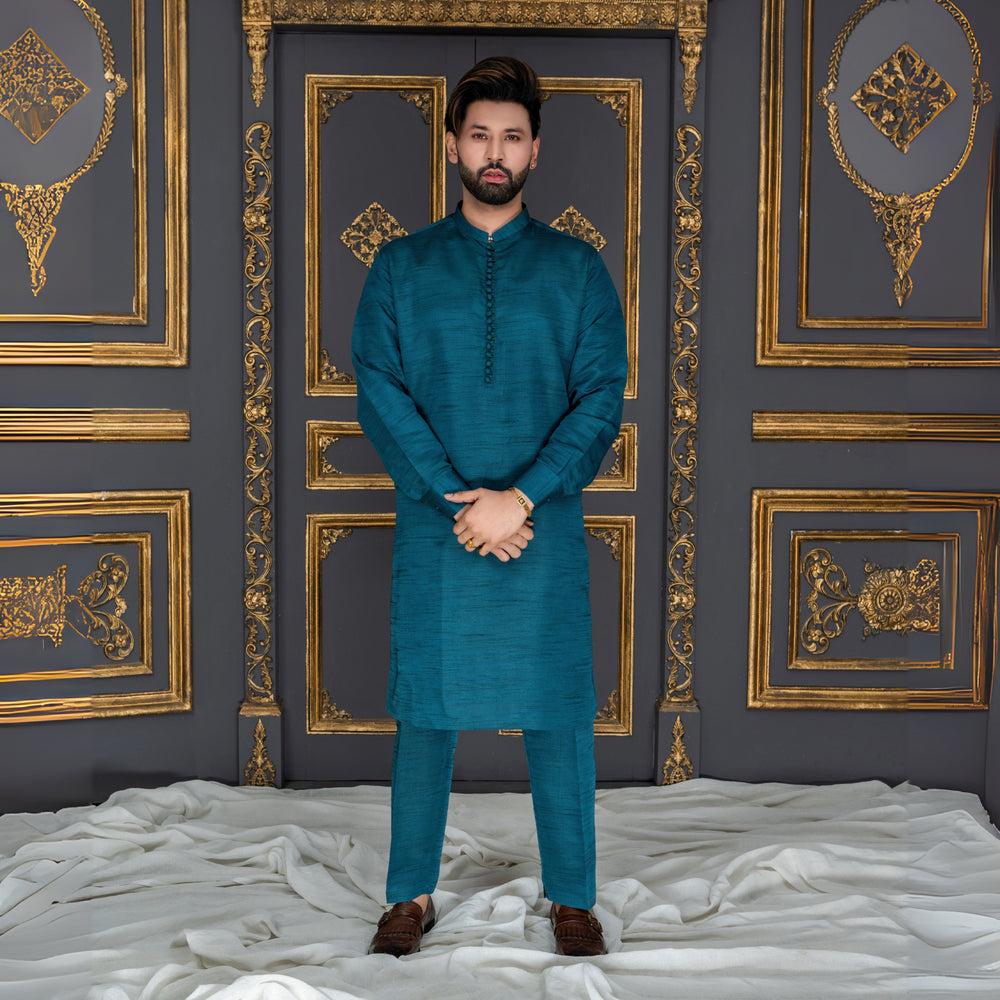 
                  
                    Teal Embroidered Prince Coat for Men – Luxury Eastern Groom Wear
                  
                
