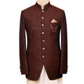 Textured karandi jamawar prince coat for a dapper look