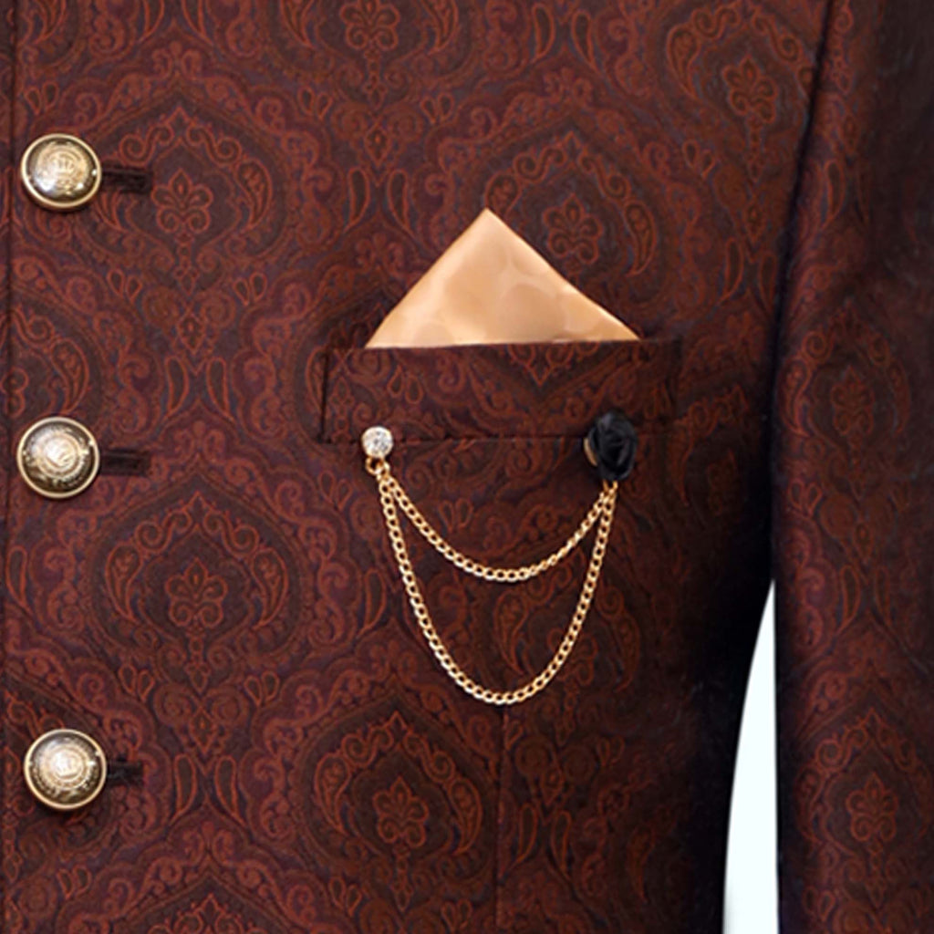 Textured karandi jamawar prince coat for a dapper look 2