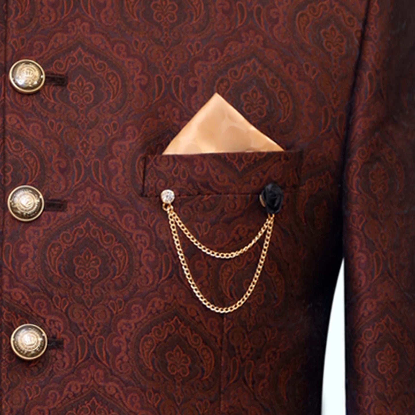 
                  
                    Textured karandi jamawar prince coat for a dapper look 2
                  
                