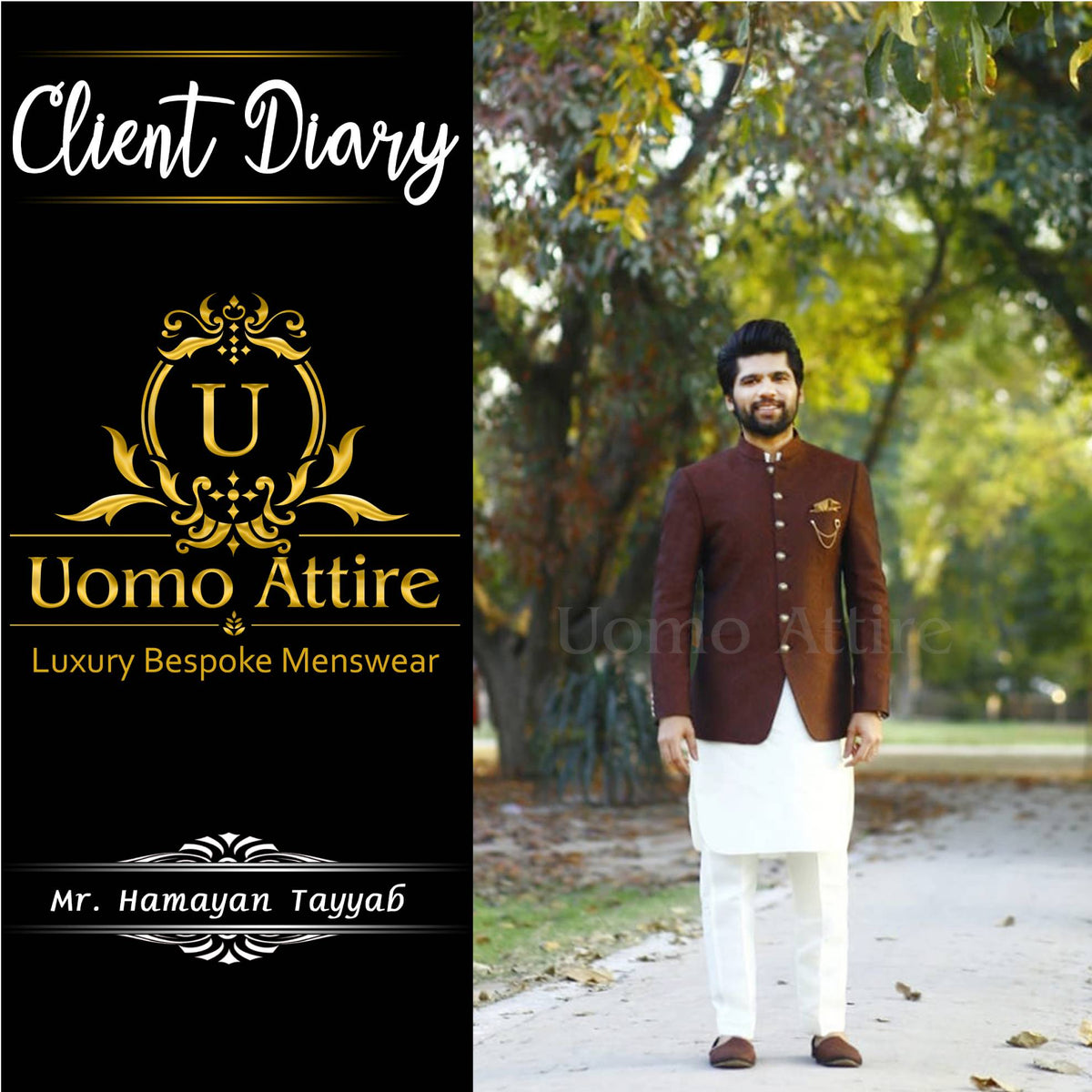 Textured karandi jamawar prince coat for a dapper look client