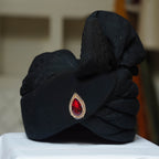 Black turban for groom