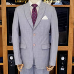 Men's Luxury Light Grey Italian Tropical 2-Piece Suit