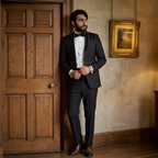 Men's Luxury Black Tuxedo 2-Piece Suit with Belt