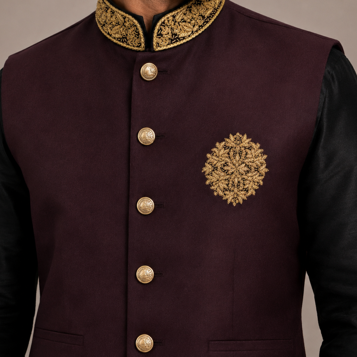 Wine Waistcoat for Men in Italian Tropical Super 150's