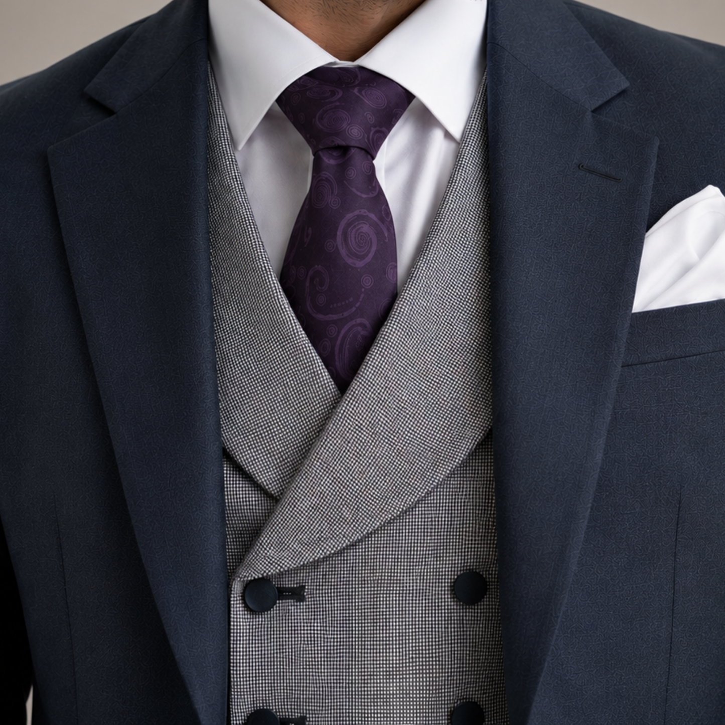 
                  
                    Zinc Blue 3 Piece Suit for Men in Guabello Wool Cashmere
                  
                