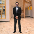 Men's Luxury Black Velvet Embroidered Tuxedo 2-Piece Suit (Worn by Our Client Chaudhry Nabeel)