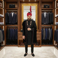 Men's Luxury Black Embroidered Sherwani for Groom
